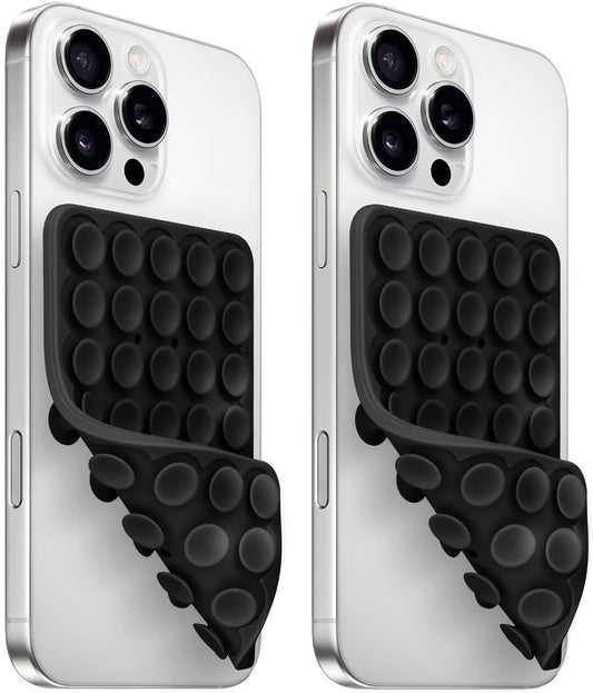 (2 Pack) Silicone Suction Cup Phone Case Mount Double Sided, Sticky Phone Grip with Higher Suction Power for Cell Phone, Hands-Free Phone Accessories for Selfies and Videos, Pink